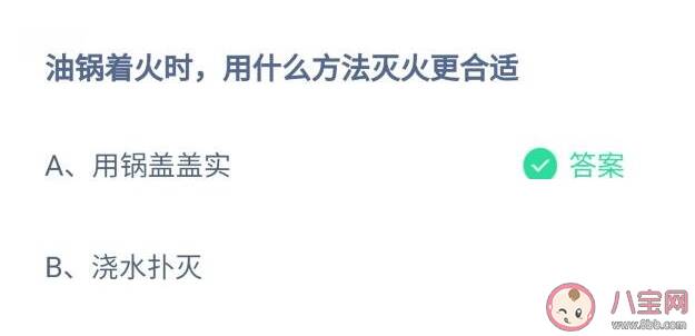 蚂蚁庄园油锅着火时用什么方法灭火好 11月9日问题答案