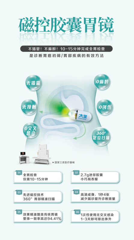 害怕做胃肠镜检查?何不试试深圳胃思宝的磁控胶囊内镜